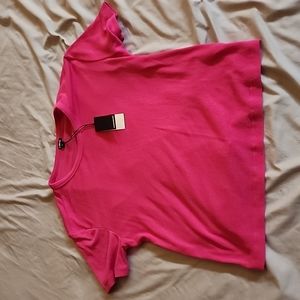 Monrow pink ribbed crop top